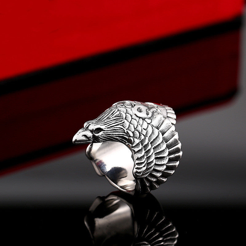 Mens Fashion Personalized Stainless Steel Crow Ring