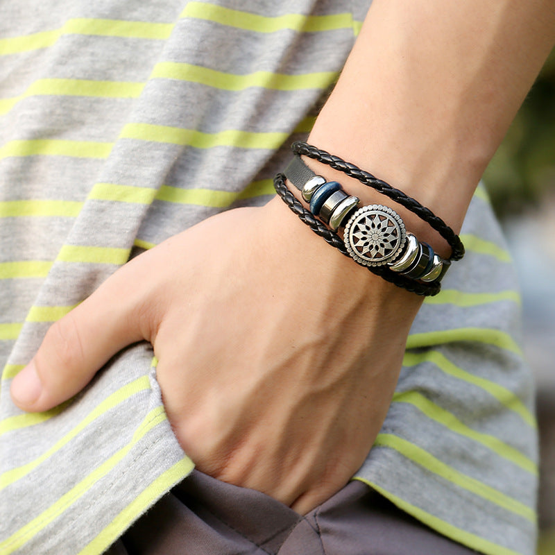 Men's Leather Vintage Braided Bracelet