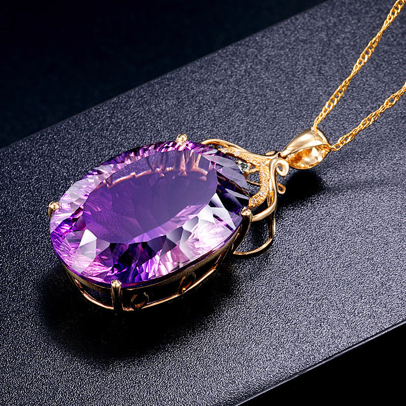 Amethyst Pendant Amethyst Sweater Chain