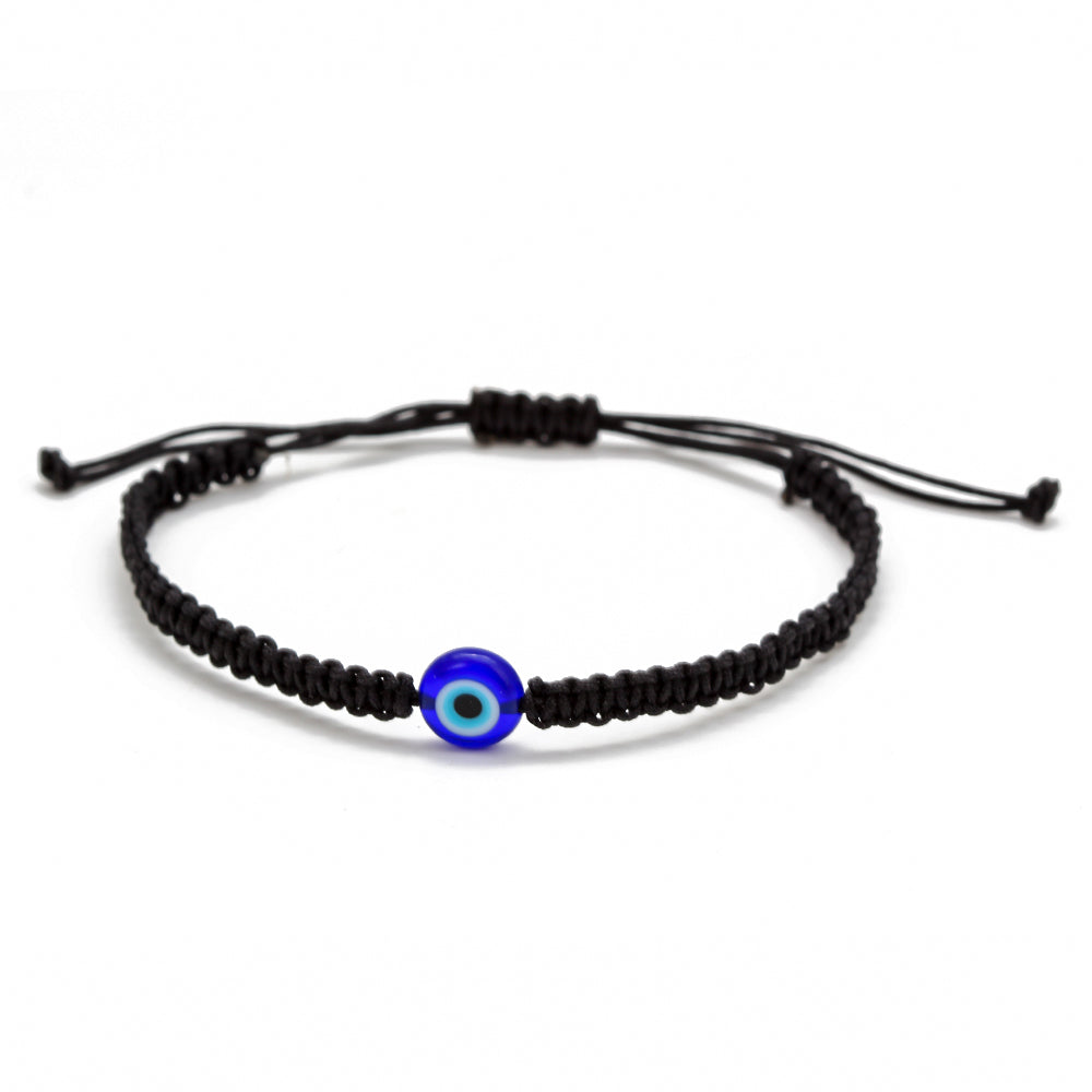 Blue Eyes Evil Eye Red Cord Braided Adjustable Bracelet