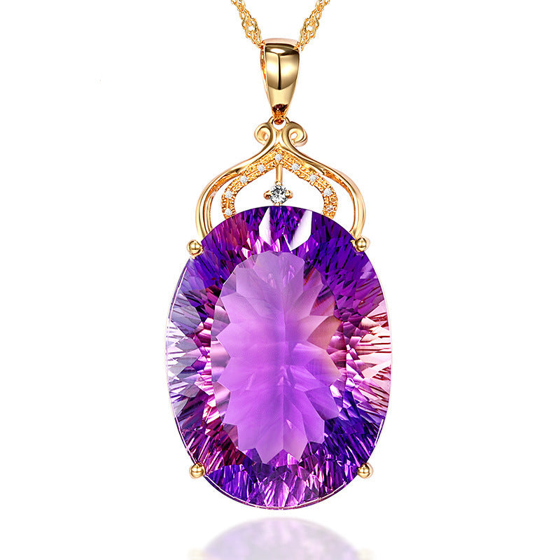 Amethyst Pendant Amethyst Sweater Chain