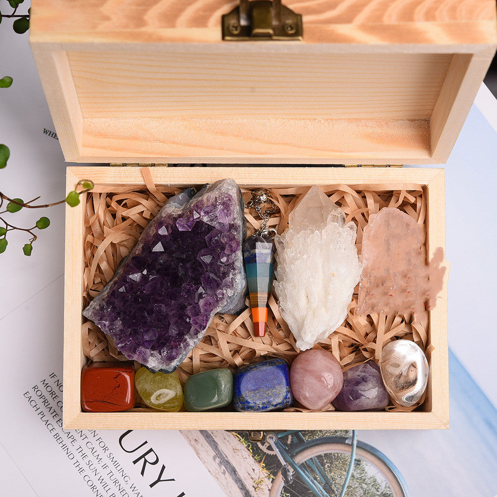 Seven Chakra Energy Health Amethyst Block