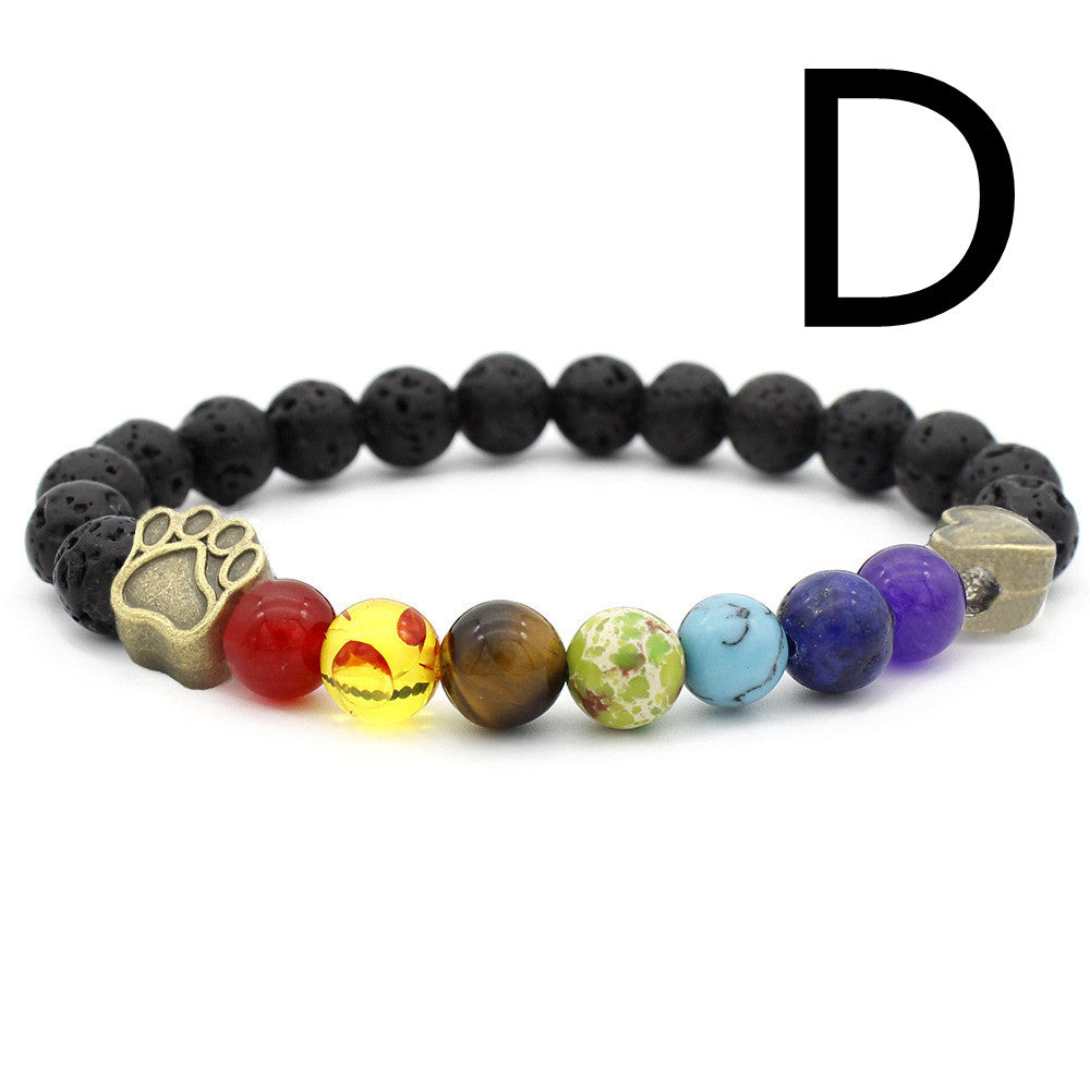 Popular Dog Paw Seven Chakra Bracelet Bracelet