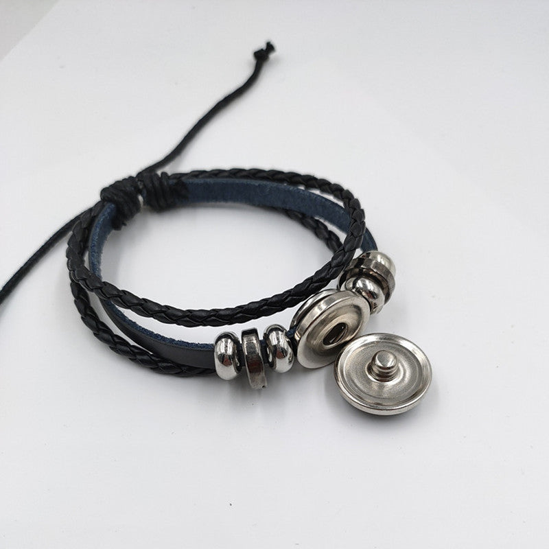 12 constellation multilayer woven leather bracelet