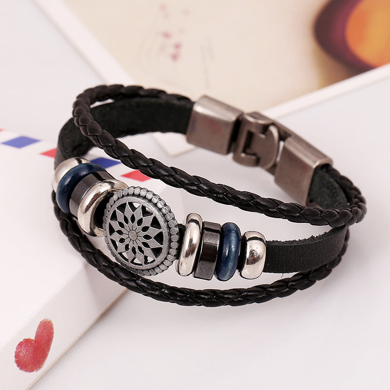 Men's Leather Vintage Braided Bracelet