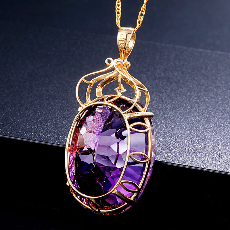 Amethyst Pendant Amethyst Sweater Chain