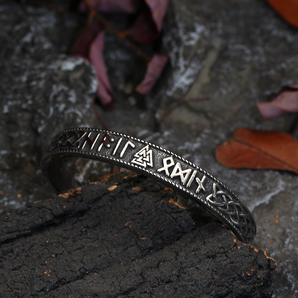 Solid Stainless Steel Viking Rune Bracelet