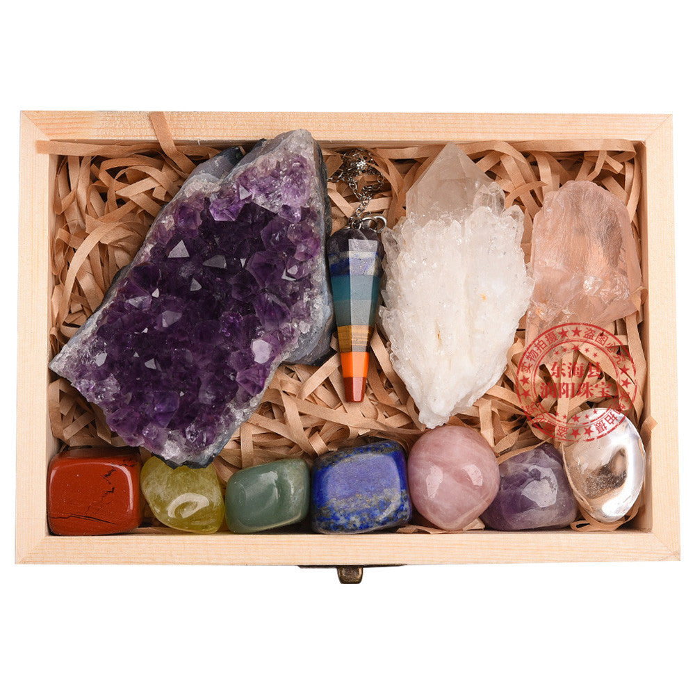 Seven Chakra Energy Health Amethyst Block