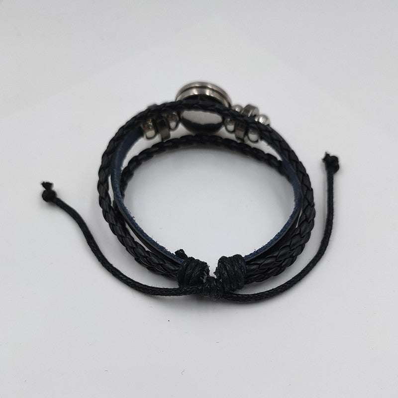 12 constellation multilayer woven leather bracelet