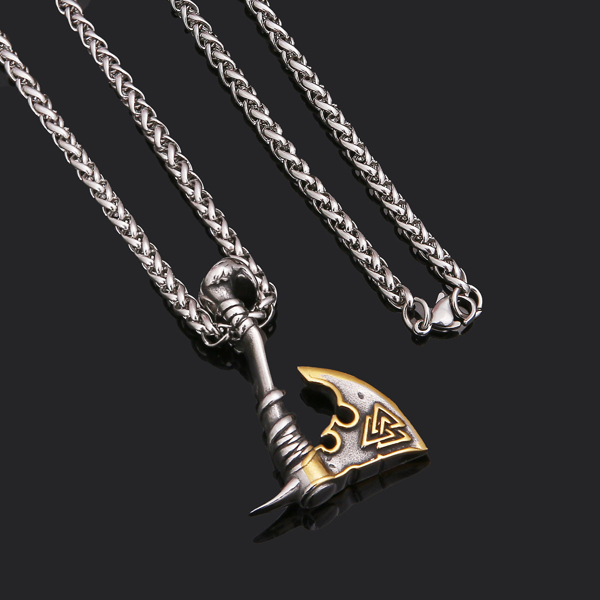 Axe Pendant Titanium Steel Orchid Chain Men