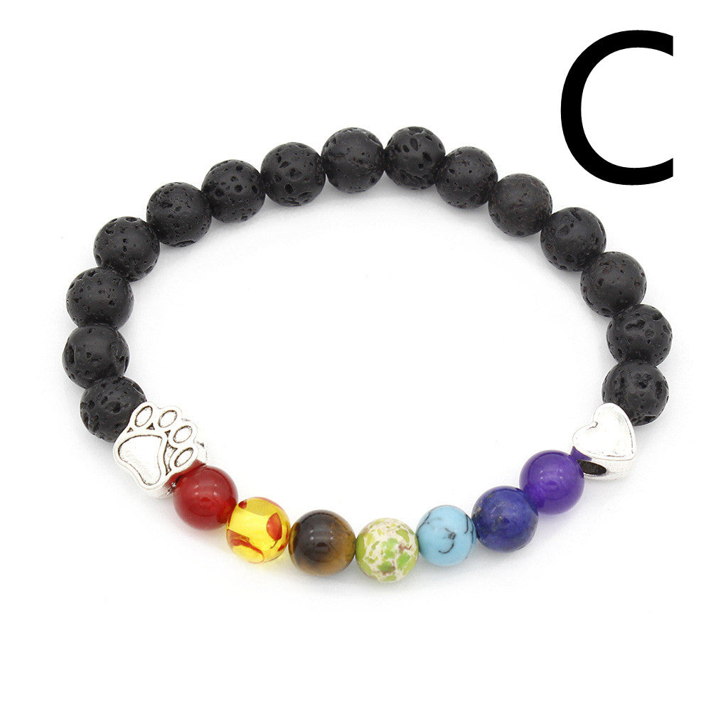 Popular Dog Paw Seven Chakra Bracelet Bracelet