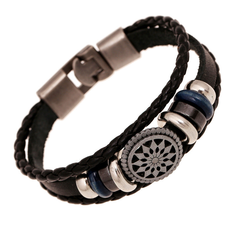 Men's Leather Vintage Braided Bracelet