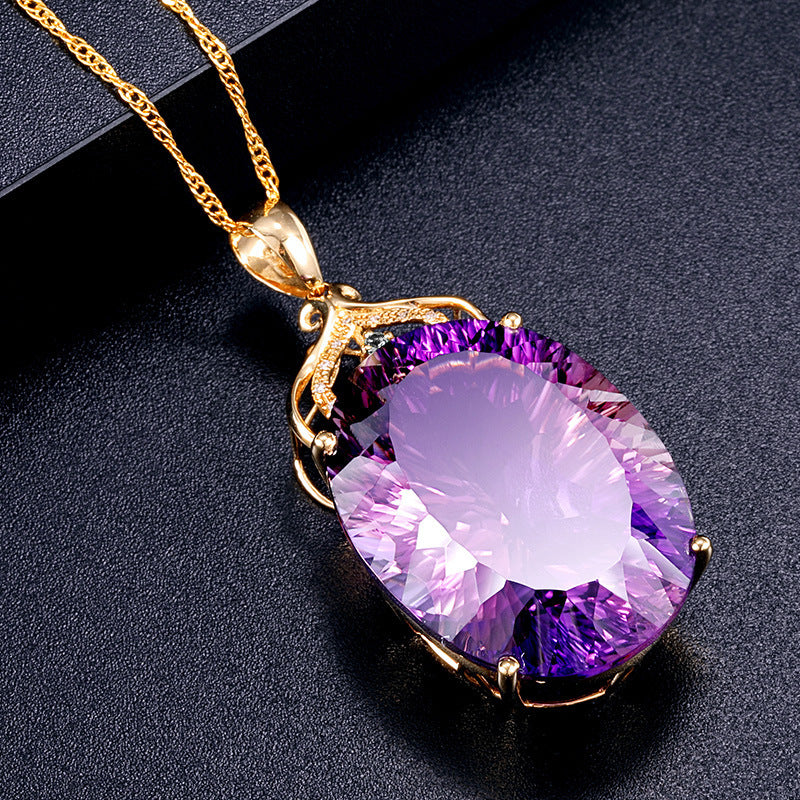 Amethyst Pendant Amethyst Sweater Chain