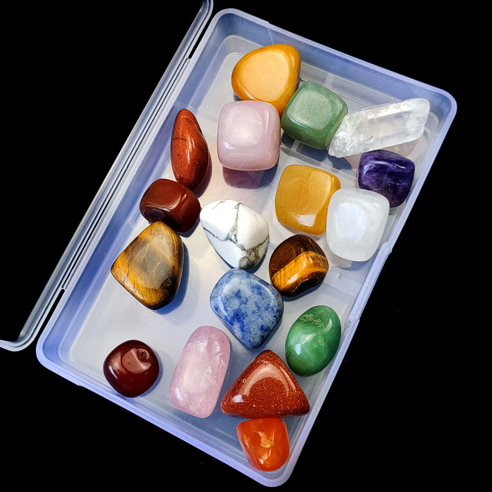 Seven Chakra Ornaments Rough Stone Pendant Set