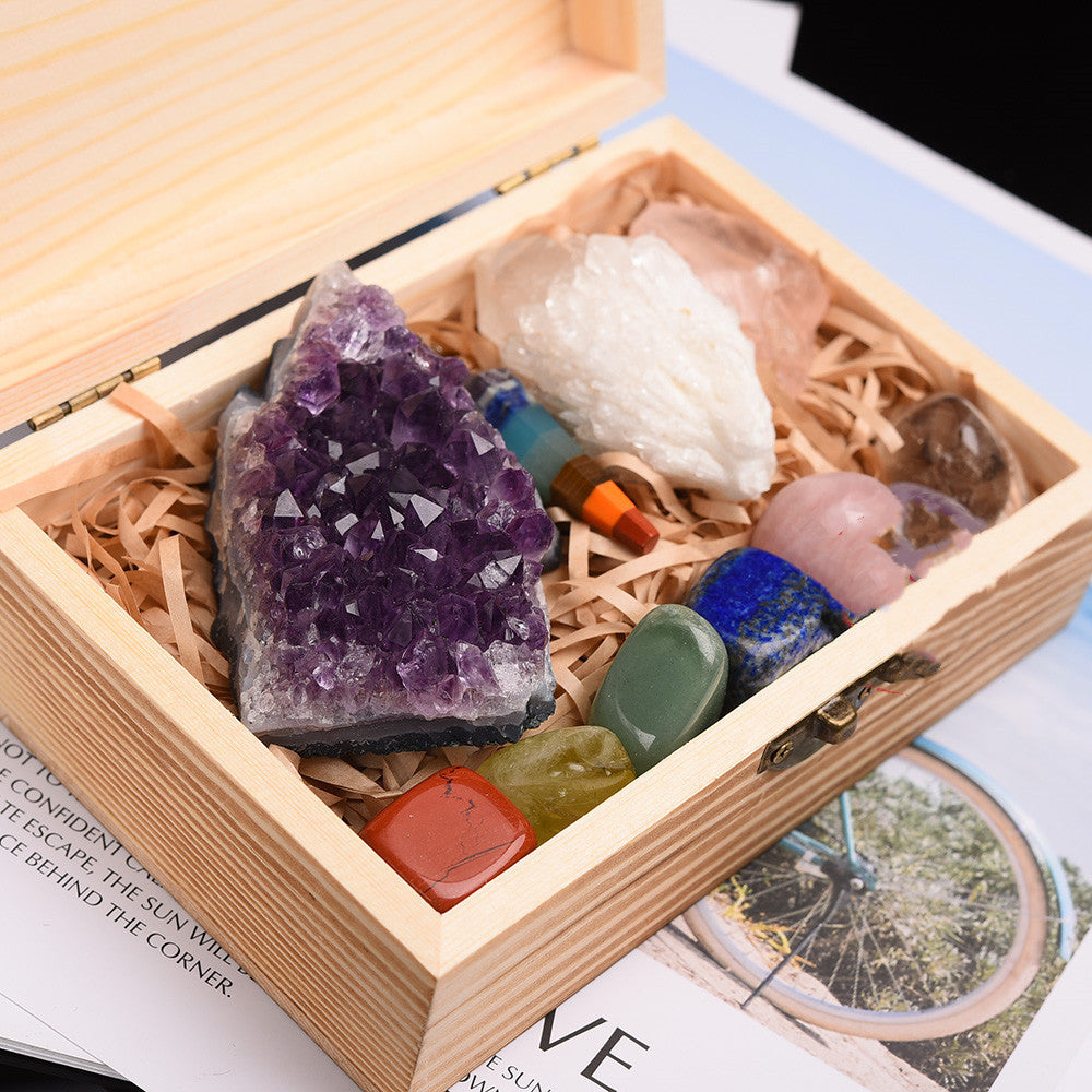 Seven Chakra Energy Health Amethyst Block