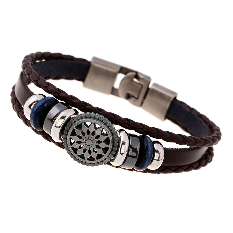 Men's Leather Vintage Braided Bracelet