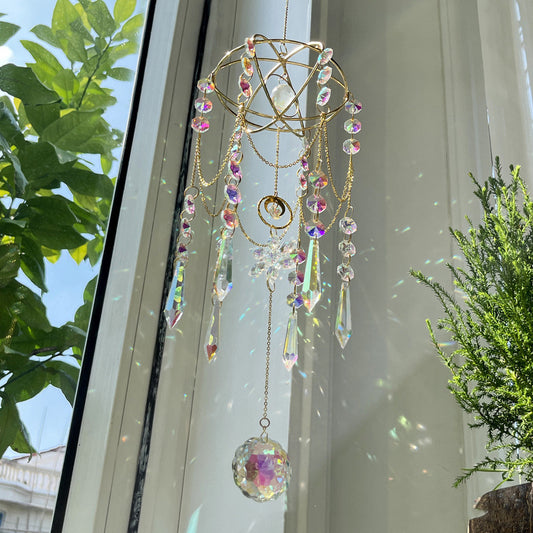 Window Decoration Hanging Planet Acrylic Snowflakes Sun Catcher Crystal Wind Chimes