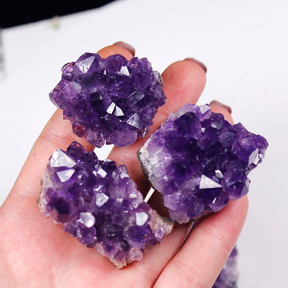 Natural Raw Amethyst Quartz Purple Crystal Cluster Healing Stones Specimen Home Decoration Crafts Decoration Ornament