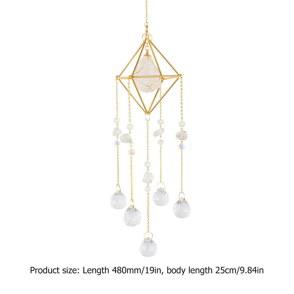 Crystal Prisms Pendant Creative Hanging Sun Catcher Versatile Light Catching Wind Chime for Wedding Decoration