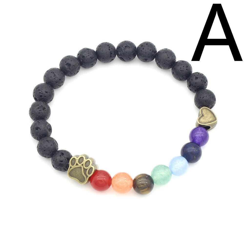 Popular Dog Paw Seven Chakra Bracelet Bracelet