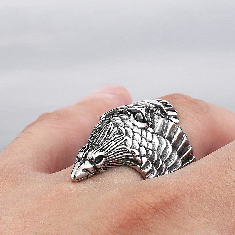 Mens Fashion Personalized Stainless Steel Crow Ring