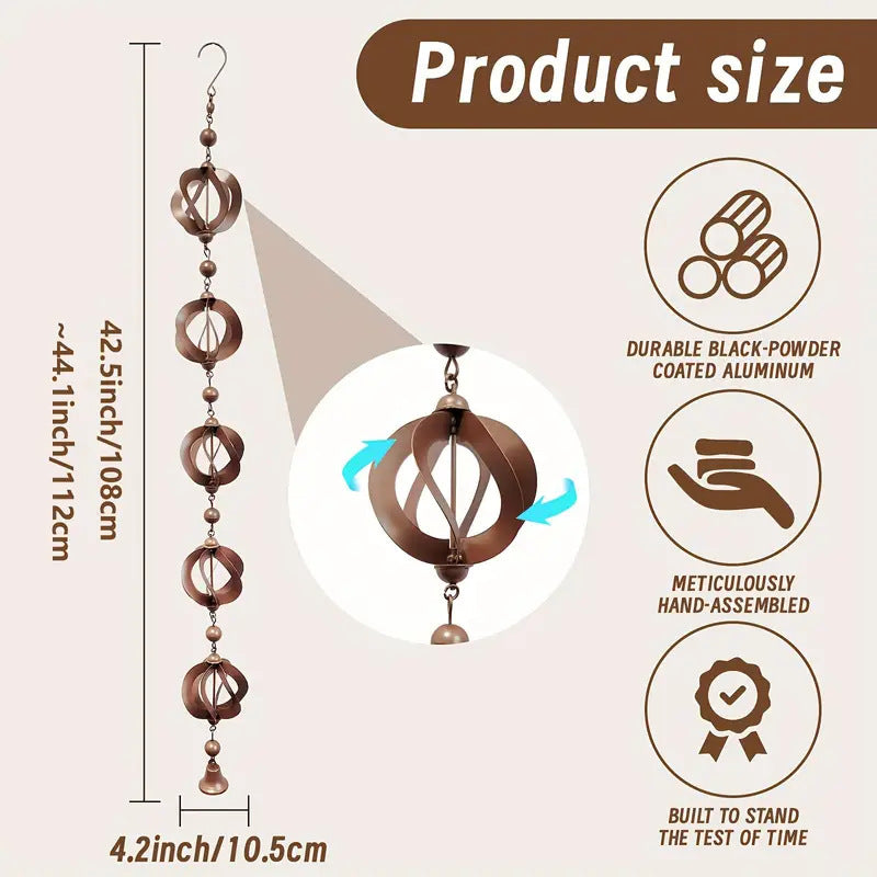 Outdoor Hanging Rain Chain Wind Chimes Hanging Decoration