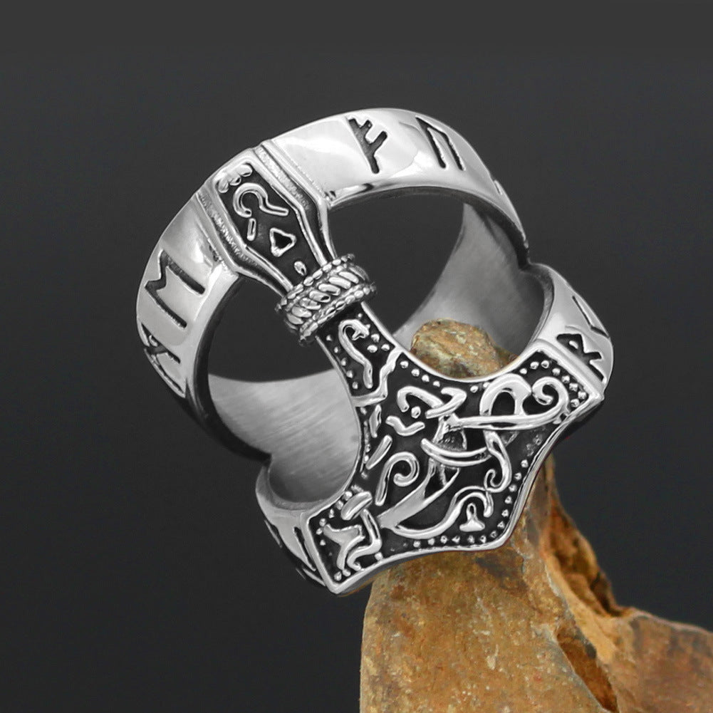 Molnir Viking Hammer Stainless Steel Ring Men