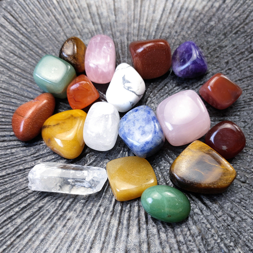 Seven Chakra Ornaments Rough Stone Pendant Set