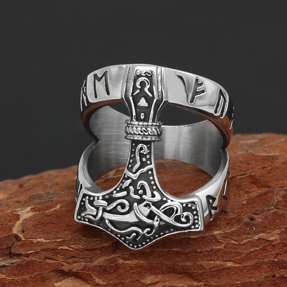 Molnir Viking Hammer Stainless Steel Ring Men